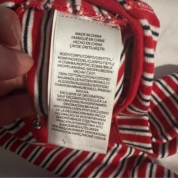 Ralph Lauren Long Sleeve Striped Footed Coverall in Red Multi Size 6 Months - Picture 14 of 15